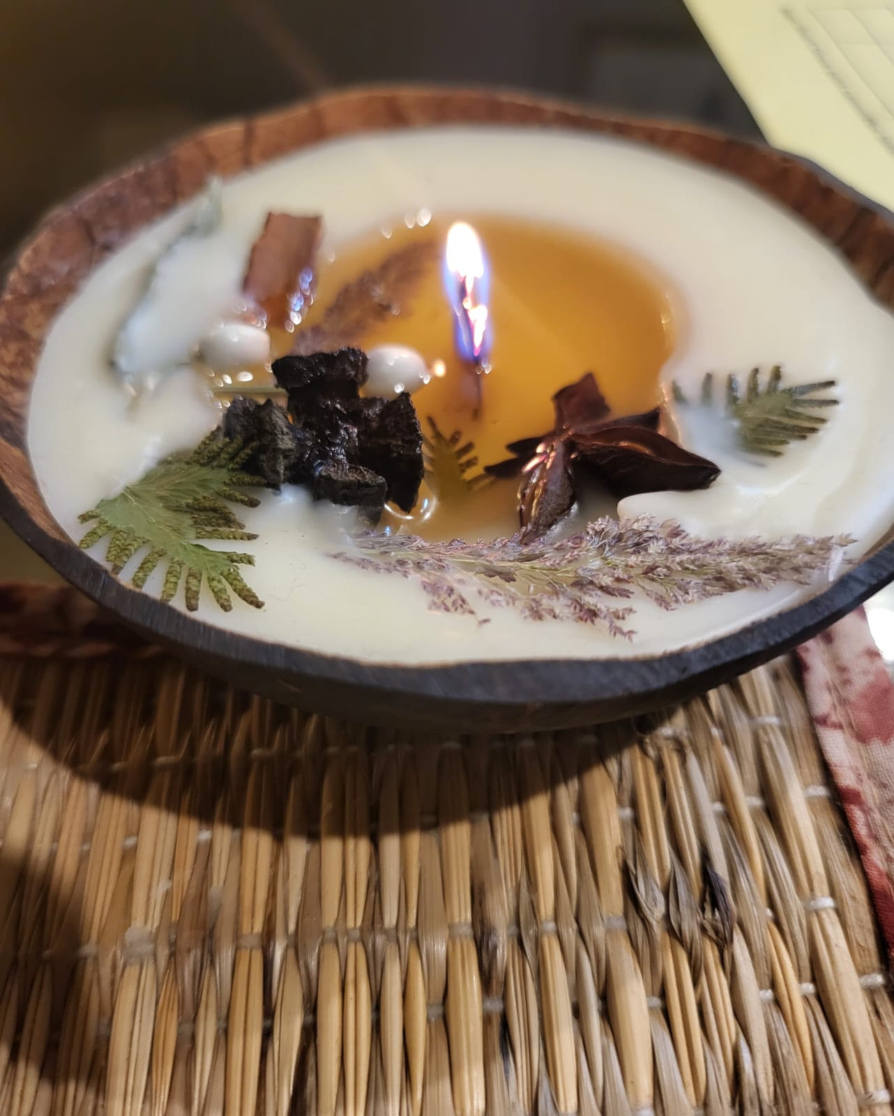 Coconut Shell Soy Wax Candle by The Ajambari Tales